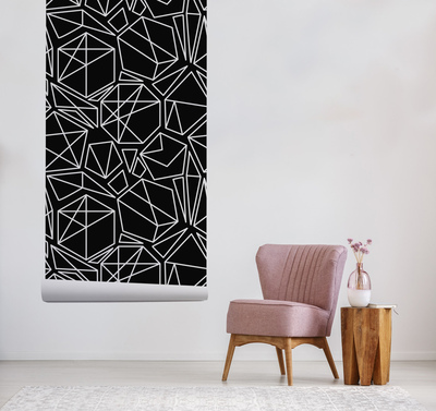 Tapisserie murale Géométrie en noir et blanc