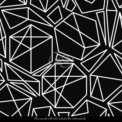 Tapisserie murale Géométrie en noir et blanc