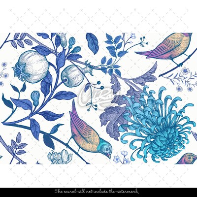 Papier peint adhésif Chant printanier des oiseaux colorés