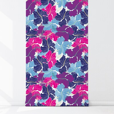 Papier peint adhésif Hibiscus abstrait