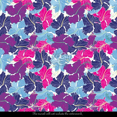 Papier peint adhésif Hibiscus abstrait