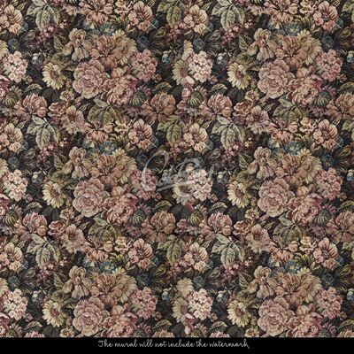 Tapisserie murale Fleurs brodées sur le mur