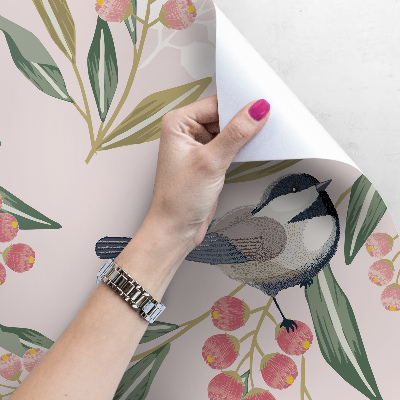 Papier peint Moineaux printaniers sur les brindilles