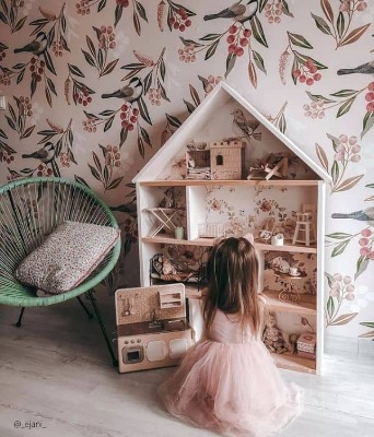 Papier peint Moineaux printaniers sur les brindilles