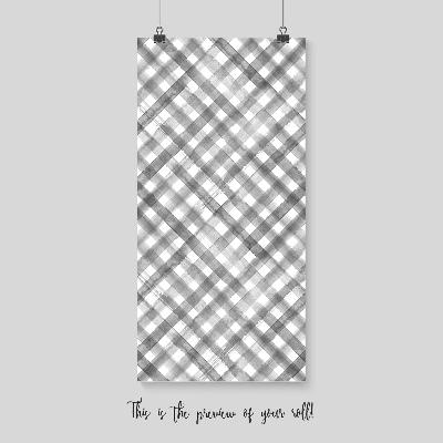 Tapisserie panoramique à carreaux gris et blanc