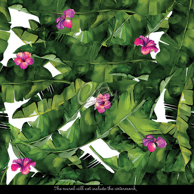 Papier peint Sur les traces de la rose de Chine