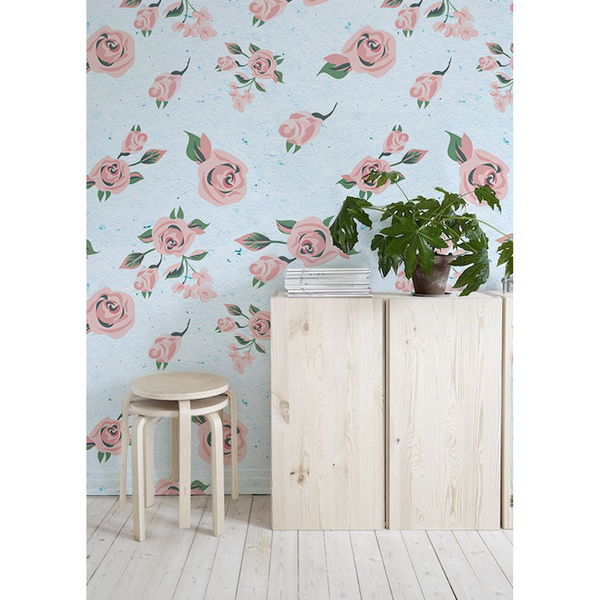 Tapisserie murale Fleurs habillées de pastels