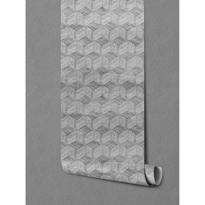 Tapisserie panoramique cubes géométriques