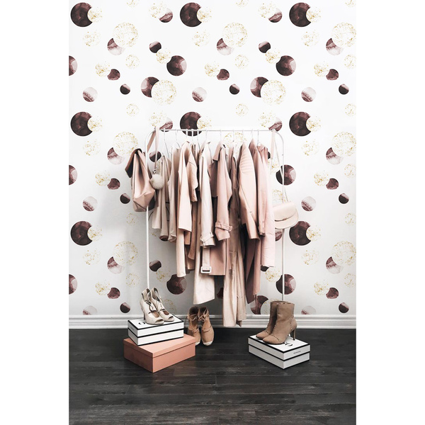 Papier peint Roues dorées et marron