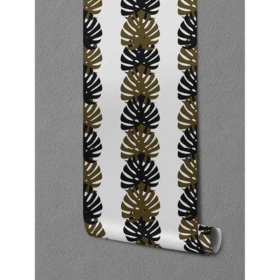 Papier peint Monstera en marron