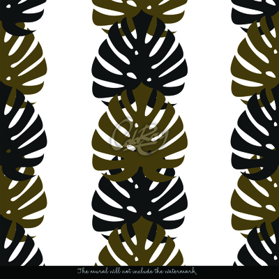 Papier peint Monstera en marron