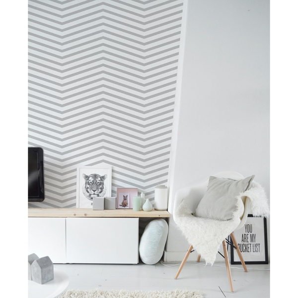 Tapisserie murale Chevrons sur gris