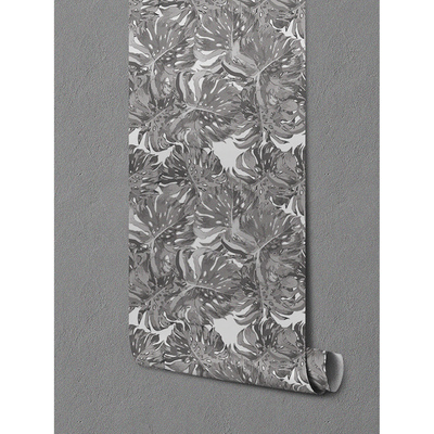 Papier peint adhésif Monstera gris