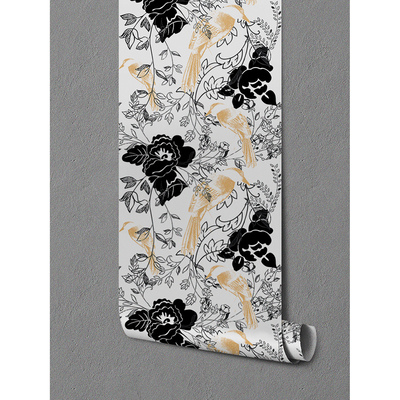 Papier peint Des oiseaux parmi les fleurs