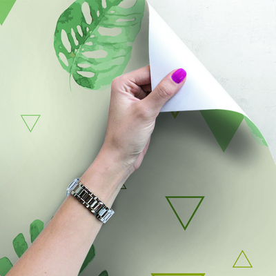 Tapisserie murale Monstera en triangles