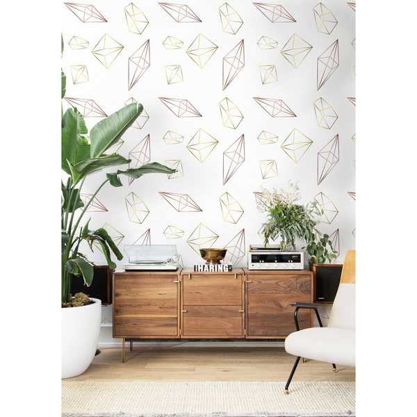 Papier peint panoramique Polygones d'or