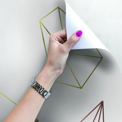 Papier peint panoramique Polygones d'or