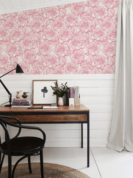 Tapisserie panoramique Rose Minimalisme