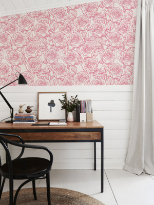 Tapisserie panoramique Rose Minimalisme