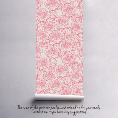 Tapisserie panoramique Rose Minimalisme