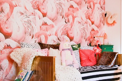 Papier peint adhésif Flamants roses