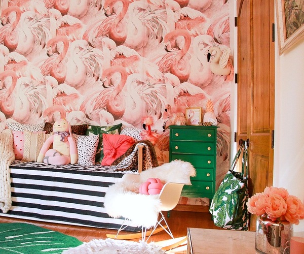 Papier peint adhésif Flamants roses