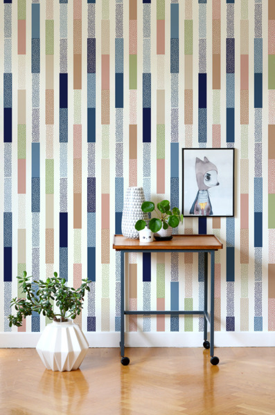 Papier peint adhésif Rayures à pois