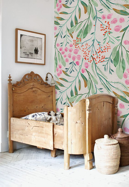 Tapisserie murale Fleurs girly