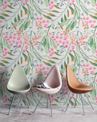 Tapisserie murale Fleurs girly