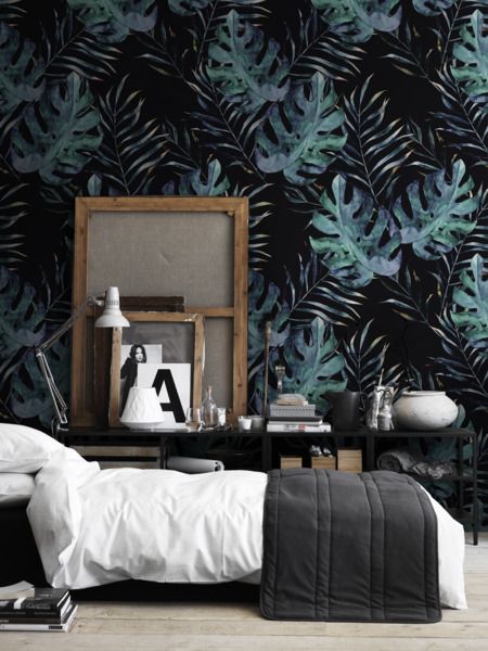 Papier peint Monstera foncé