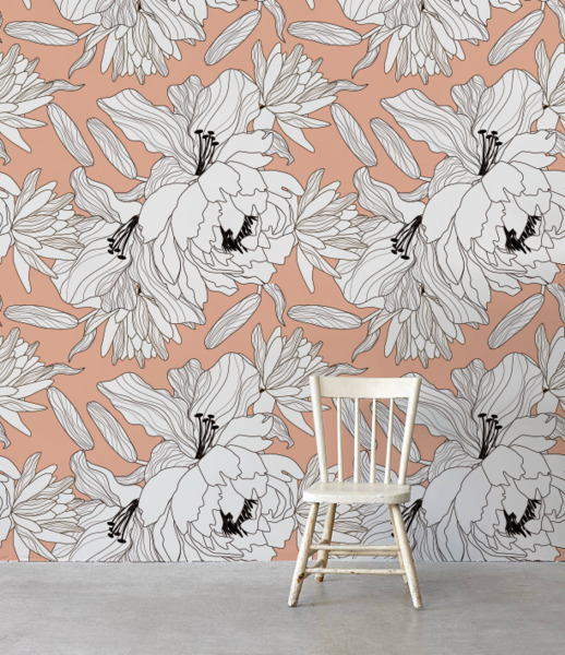 Papier peint Croquis floral