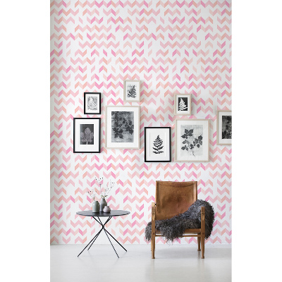 Papier peint Zigzags roses