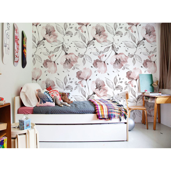 Tapisserie panoramique Fleurs subtiles à la couleur délicate