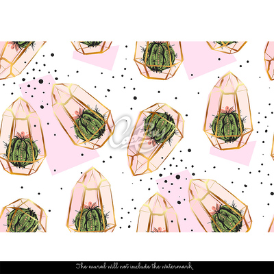 Papier peint Cactus pastel