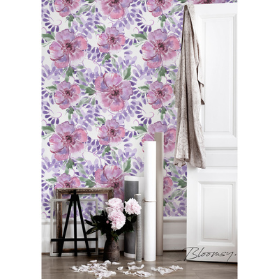 Tapisserie panoramique Prairie pourpre