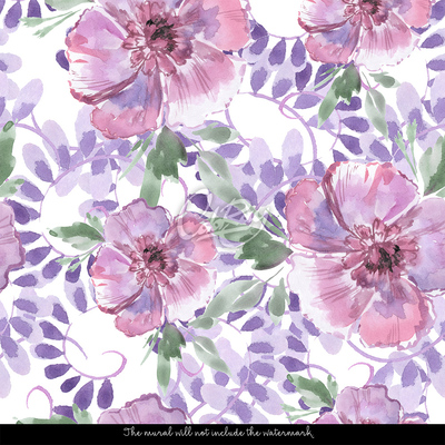 Tapisserie panoramique Prairie pourpre