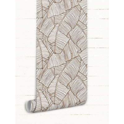 Tapisserie murale Belles feuilles brunes