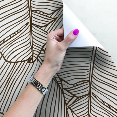 Tapisserie murale Belles feuilles brunes