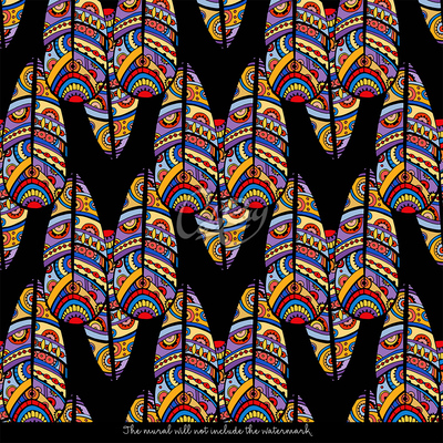 Tapisserie panoramique Mirages en vitrail