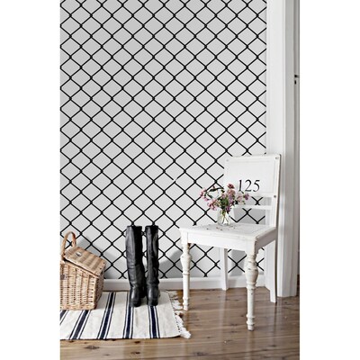Papier peint adhésif Maille de jardin noire
