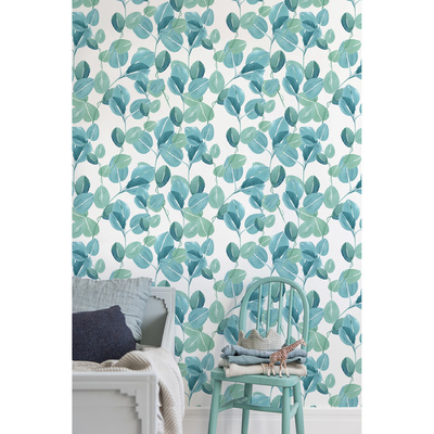Papier peint adhésif Feuilles d'eucalyptus à l'aquarelle