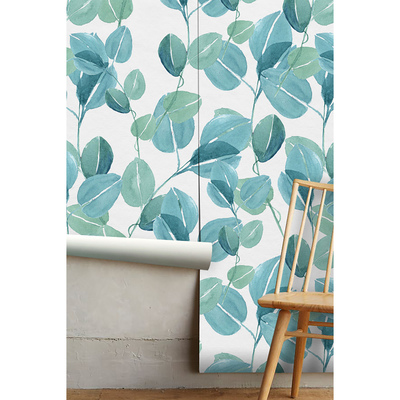 Papier peint adhésif Feuilles d'eucalyptus à l'aquarelle