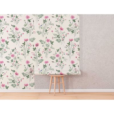 Papier peint Le printemps dans la prairie fleurie