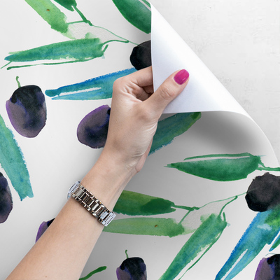 Papier peint panoramique Olives noires
