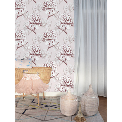 Tapisserie murale Pivoines en blush