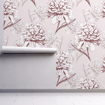Tapisserie murale Pivoines en blush
