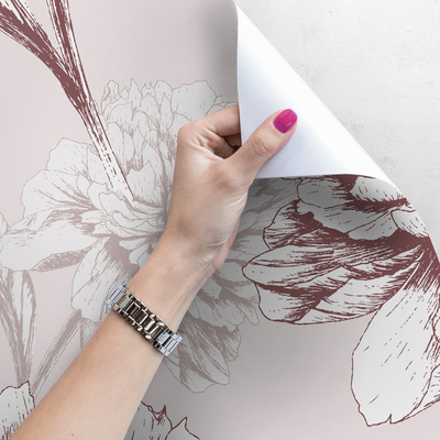 Tapisserie murale Pivoines en blush