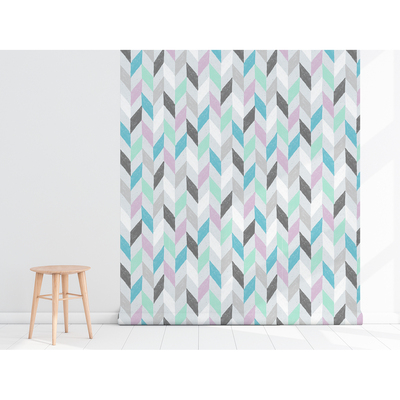 Tapisserie murale Chevrons aux pastels