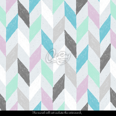 Tapisserie murale Chevrons aux pastels