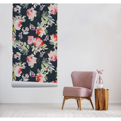 Tapisserie murale Nuit parmi les fleurs